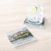 Waterverf Italiaans reizen bij het meer van Como N Glazen Onderzetter (Schuin)