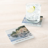 Waterverf Italiaans reizen bij het meer van Como N Glazen Onderzetter (Schuin)