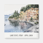 Waterverf Italiaans reizen bij het meer van Como N Magneet (Voorkant)
