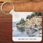 Waterverf Italiaans reizen bij het meer van Como N Sleutelhanger (Voorkant)