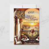 Waterverf Italiaans Sunset Wedding RSVP Kaartje (Voorkant)