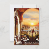 Waterverf Italiaans Sunset Wedding RSVP Kaartje (Achterkant)
