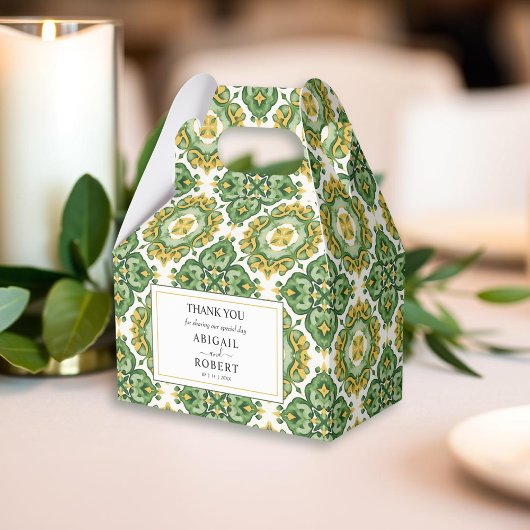 Waterverf Italiaans tegel Mediterraan huwelijk Bedankdoosjes