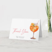 Waterverf Italiaanse Aperol Spritz Bruidsfeestje Bedankkaart (Voorkant)