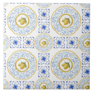 Waterverf Italiaanse citroenpatroon Tegel Tegeltje