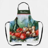 Waterverf Italiaanse Cuisine Custom Schort (Voorkant)