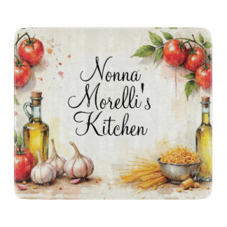 Waterverf Italiaanse Keuken Glas Snijplank