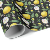 Waterverf Italiaanse Tegel citroenpatroon Cadeaupapier (Rol Hoek)
