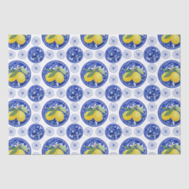 Waterverf Italiaanse Tegel citroenpatroon Tissuepapier