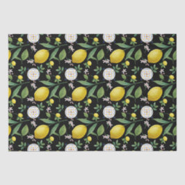 Waterverf Italiaanse Tegel citroenpatroon Tissuepapier