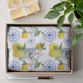 Waterverf Italiaanse Tegel citroenpatroon Tissuepapier (Geschenk)