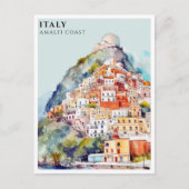 Waterverf Italië Amalfi Coast Travel Briefkaart (Voorkant)