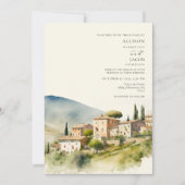 Waterverf Italië Bestemmingsbruiloft Kaart (Voorkant)