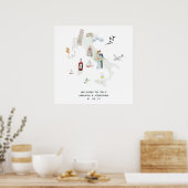 Waterverf Italië Welkomstwoord bestemming Poster (Keuken)