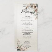 Waterverf Ivoor Blauw Bloemen Bruiloft Menu (Voorkant / Achterkant)