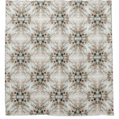 Waterverf Ivoor Blauw Bloemen Douchegordijn (Voorkant)