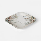 Waterverf Ivoor Blauw Bloemen Papier Bord (Gebogen)