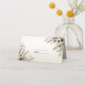 Waterverf Ivoor Blauw Bloemen Plaats Kaart Plaatskaartje (Voorkant)