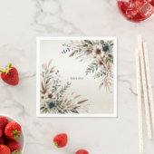 Waterverf Ivoor Blauw Bloemen Servetten (Insitu)