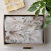 Waterverf Ivoor Blauw Bloemen Tissue Papier (Geschenk)