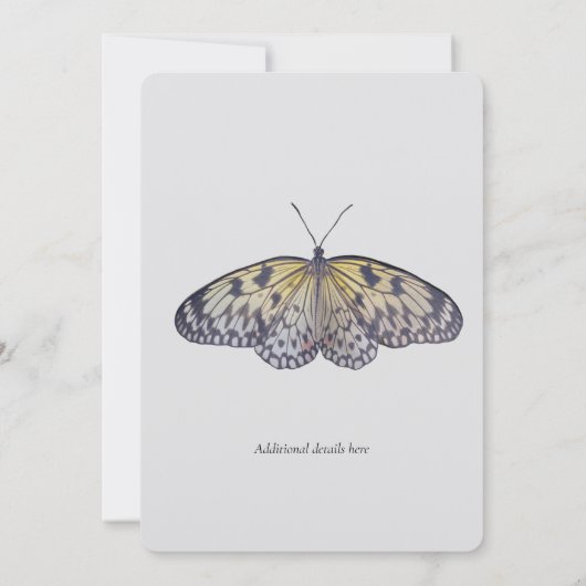 Waterverf ivoor Butterfly Weddenschap Kaart (Achterkant)