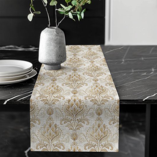 Waterverf Ivoor Damask Table Runner Elegant Decor Lange Tafelloper