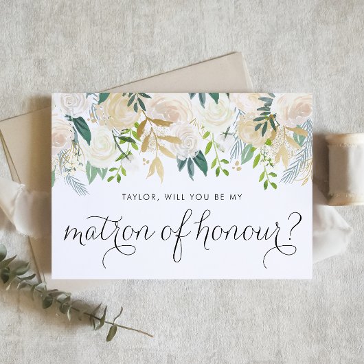 Waterverf Ivoor Floral Garland Matron of Honor