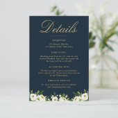 waterverf ivoor wit bloeit bruiloft details RSVP kaartje (Staand voorkant)