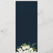 waterverf ivoor wit bloemenbruiloft menu (Achterkant)