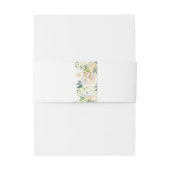 Waterverf Ivoor Wit Goud Bloemen Bruiloft Uitnodigingen Wikkel (Achterkant Voorbeeld)