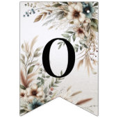 Waterverf Ivoorblauw Bloemen Bunting Flag Vlaggetjes (Tweede vlag)