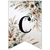 Waterverf Ivoorblauw Bloemen Bunting Flag Vlaggetjes (Eerste vlag)