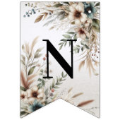 Waterverf Ivoorblauw Bloemen Bunting Flag Vlaggetjes (Derde vlag)