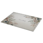 Waterverf Ivoorblauw Bloemen Snijplank (Hoek)