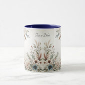 Waterverf ivoorblauwe bloemen mok (Midden)