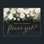 Waterverf Ivoorbloemen Rustiek Be My Bloemenmeisje Uitnodiging Briefkaart<br><div class="desc">Word jij mijn bloemenmeisje? Deze botanische bloem meisje voorstel kaart beschikt over een bloemige slinger in zacht ivoor en crème tinten, geaccentueerd met groen en faux gouden folie details. Ontworpen om klassieke en neutrale trouwthema's aan te vullen, is deze bloemenmeisjeskaart een lieve en doordachte manier om een speciaal meisje uit...</div>