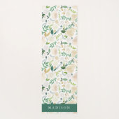 Waterverf Ivoorcrème Bloemen & groen Yogamat (Achterkant)