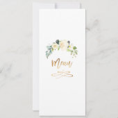 Waterverf ivoorkleurige rozen+ albasten pioenrozen kaart (Achterkant)