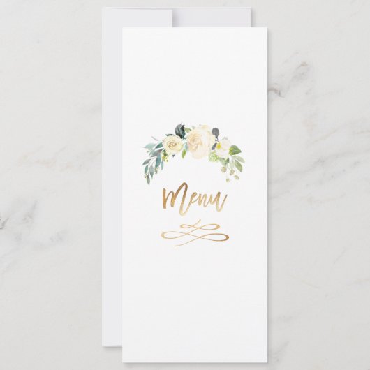 Waterverf ivoorkleurige rozen+ albasten pioenrozen kaart (Achterkant)