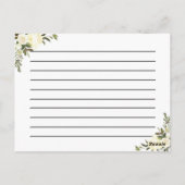 waterverf ivoren bloemen receptenkaart briefkaart (Achterkant)