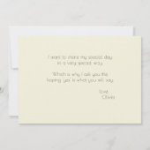 Waterverf Ivoren Gele Blush Rozen Maid of Honor Kaart (Achterkant)