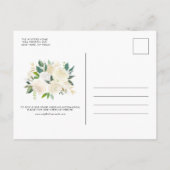 Waterverf Ivoren pioenen Faux Gold Folie Wedding Uitnodiging Briefkaart (Achterkant)
