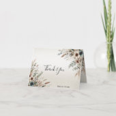 Waterverf Ivory Blue Flowers bedankje Bedankkaart (Voorkant)