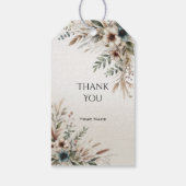 Waterverf Ivory Blue Flowers Cadeau Label Cadeaulabel (Achterkant)