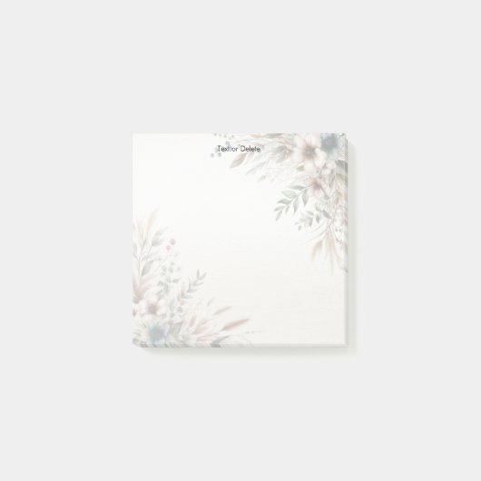 Waterverf Ivory Blue Flowers Post it Notes (Voorkant)