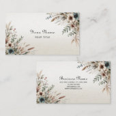 Waterverf Ivory Blue Flowers Visitekaartje (Voorkant / Achterkant)