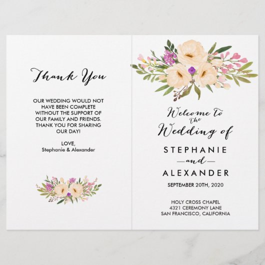 Waterverf Ivory Bouquet Anemones (Voorkant)