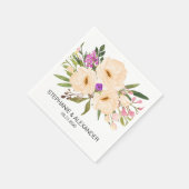 Waterverf Ivory Bouquet Anemones Servetten (Hoek)