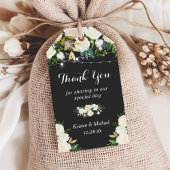 Waterverf Ivory Floral Wedding Favor Hartelijk dan Cadeaulabel