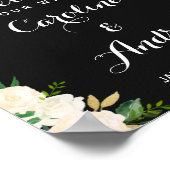 Waterverf Ivory Floral Wedding Welkom Poster (Hoek)